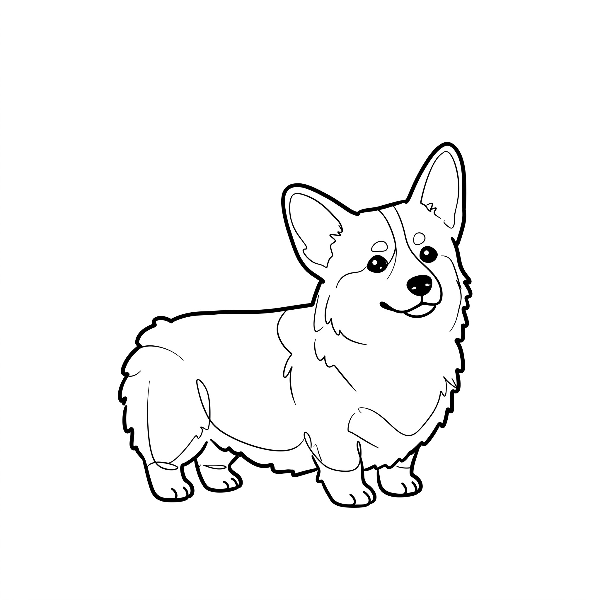Adorable Corgi Dog Coloring Page