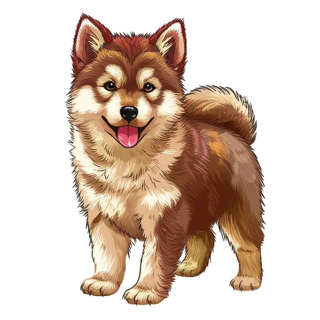 Adorable Fluffy Puppy Coloring Page - Colored Preview