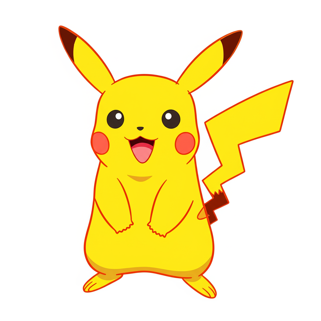 Adorable Pikachu Coloring Page - Colored Preview
