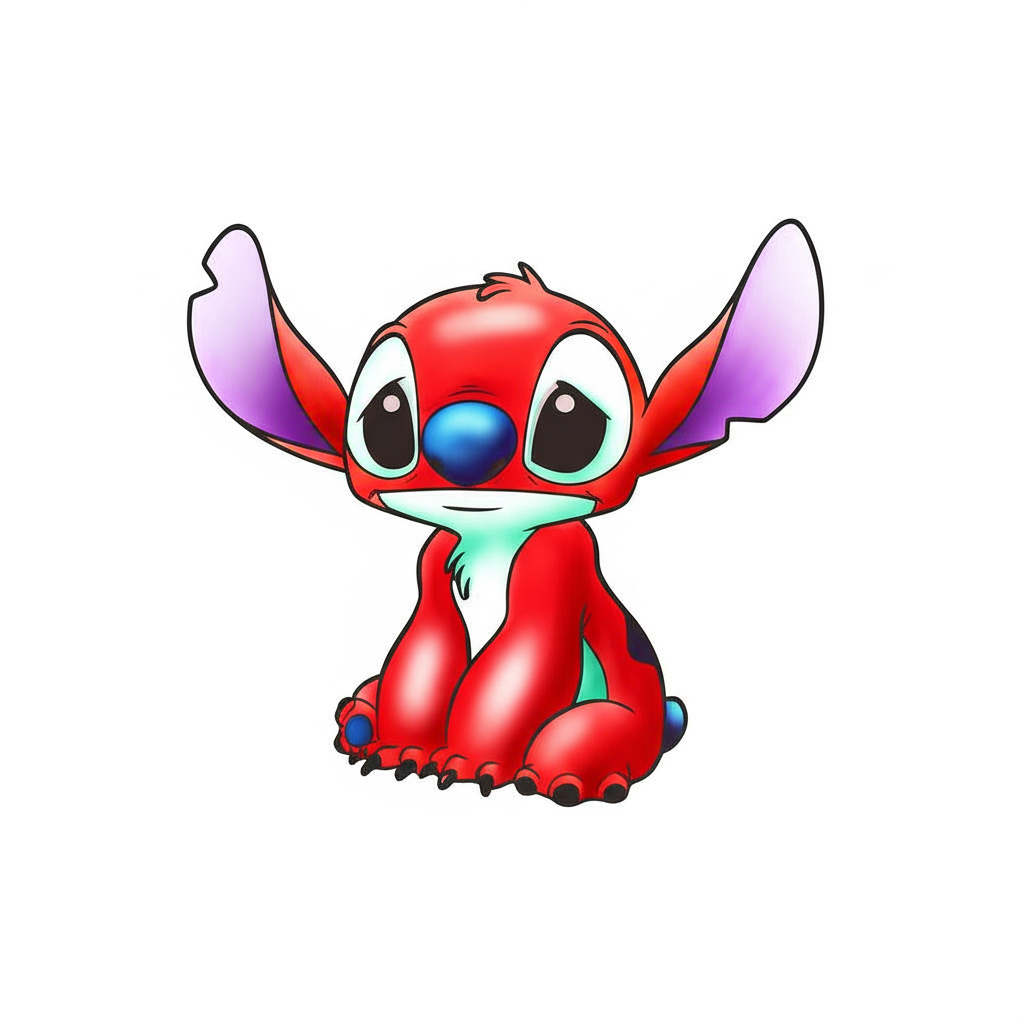 Adorable Stitch Coloring Page - Colored Preview