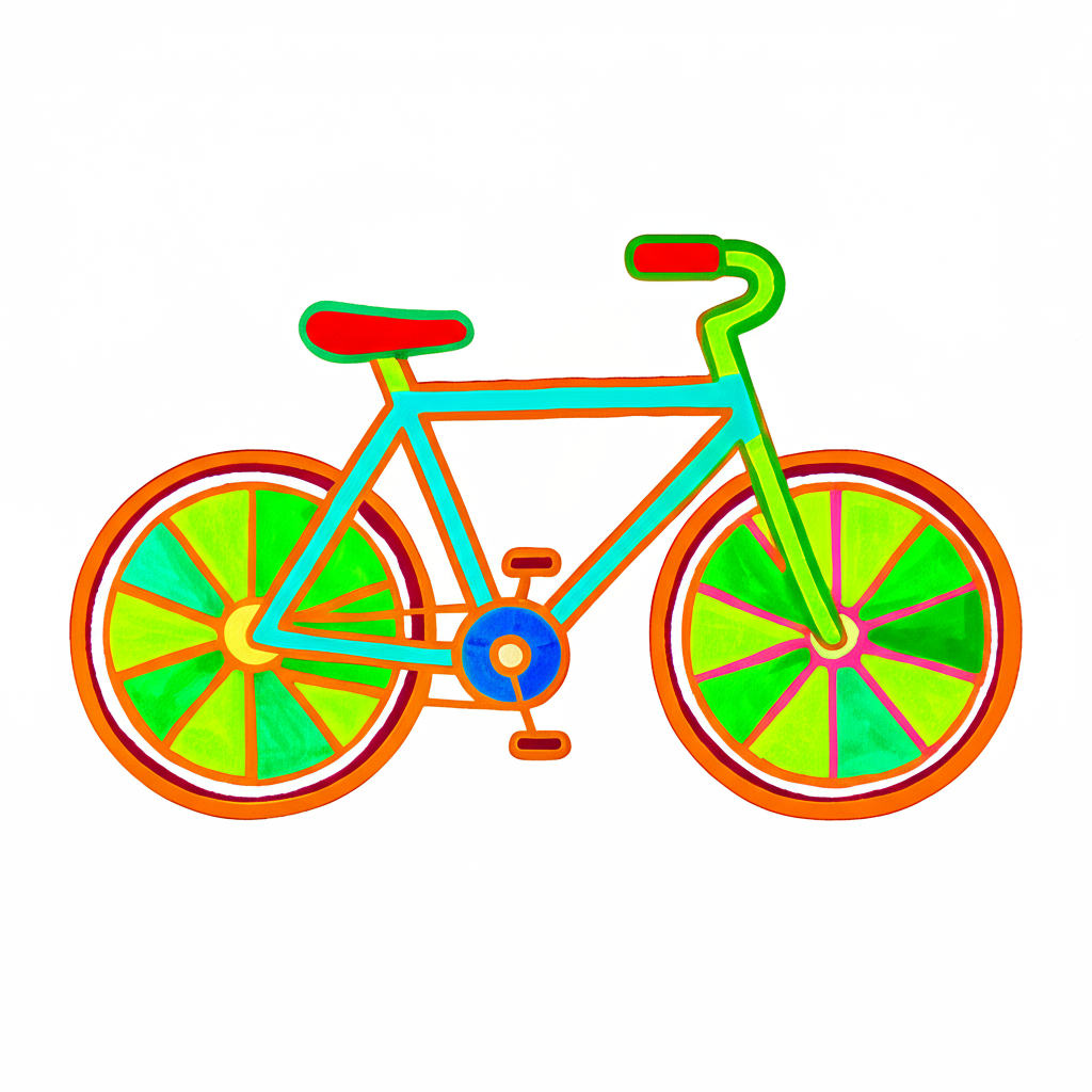 Classic Bicycle Coloring Page - Colored Preview