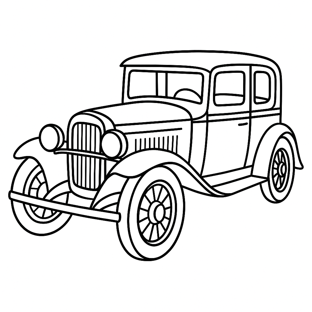 Classic Vintage Car Coloring Page