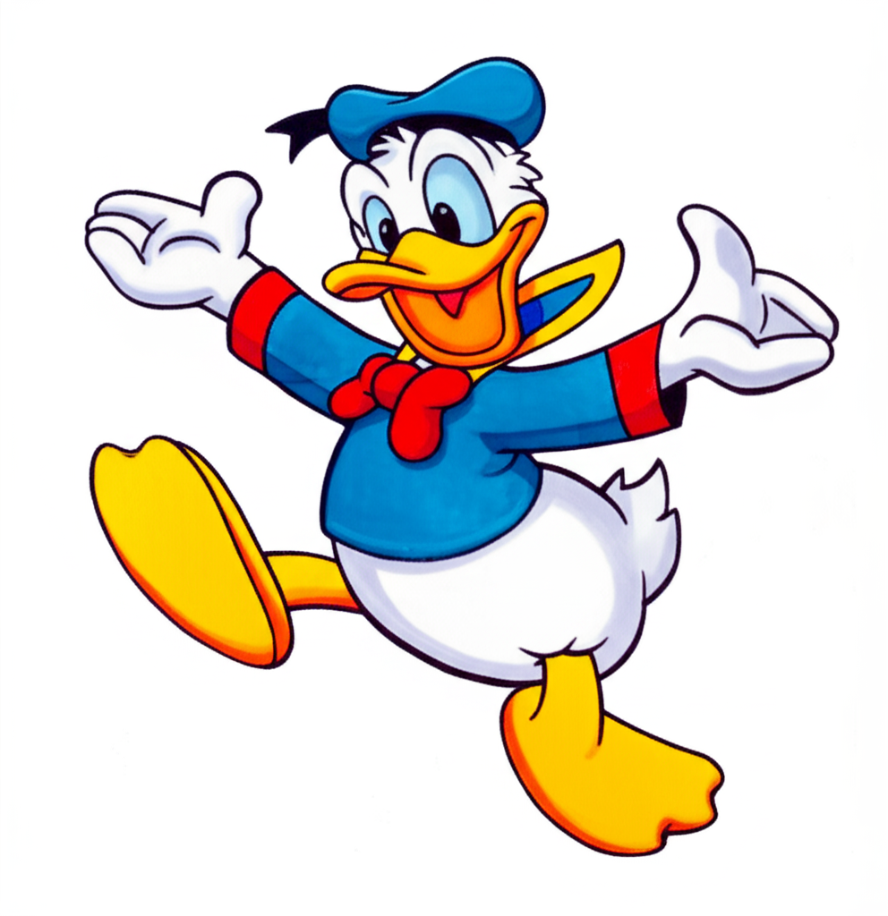 Energetic Donald Duck Coloring Page - Colored Preview