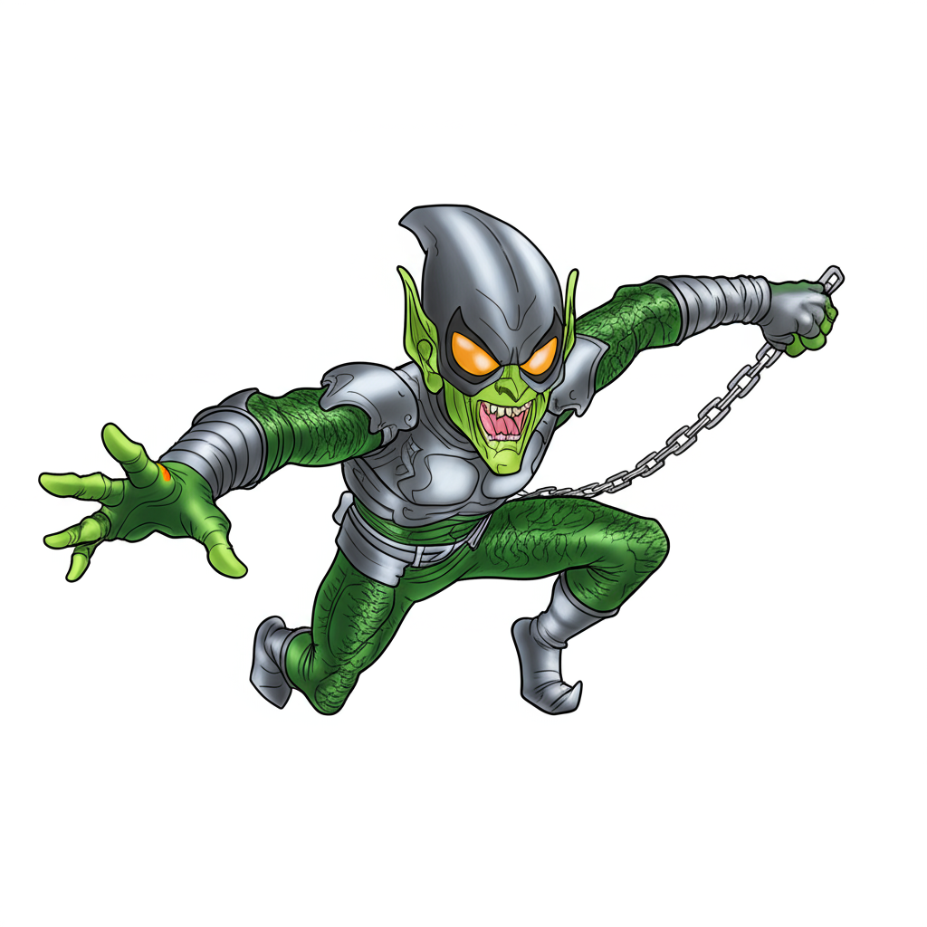 Dynamic Green Goblin Coloring Page - Colored Preview