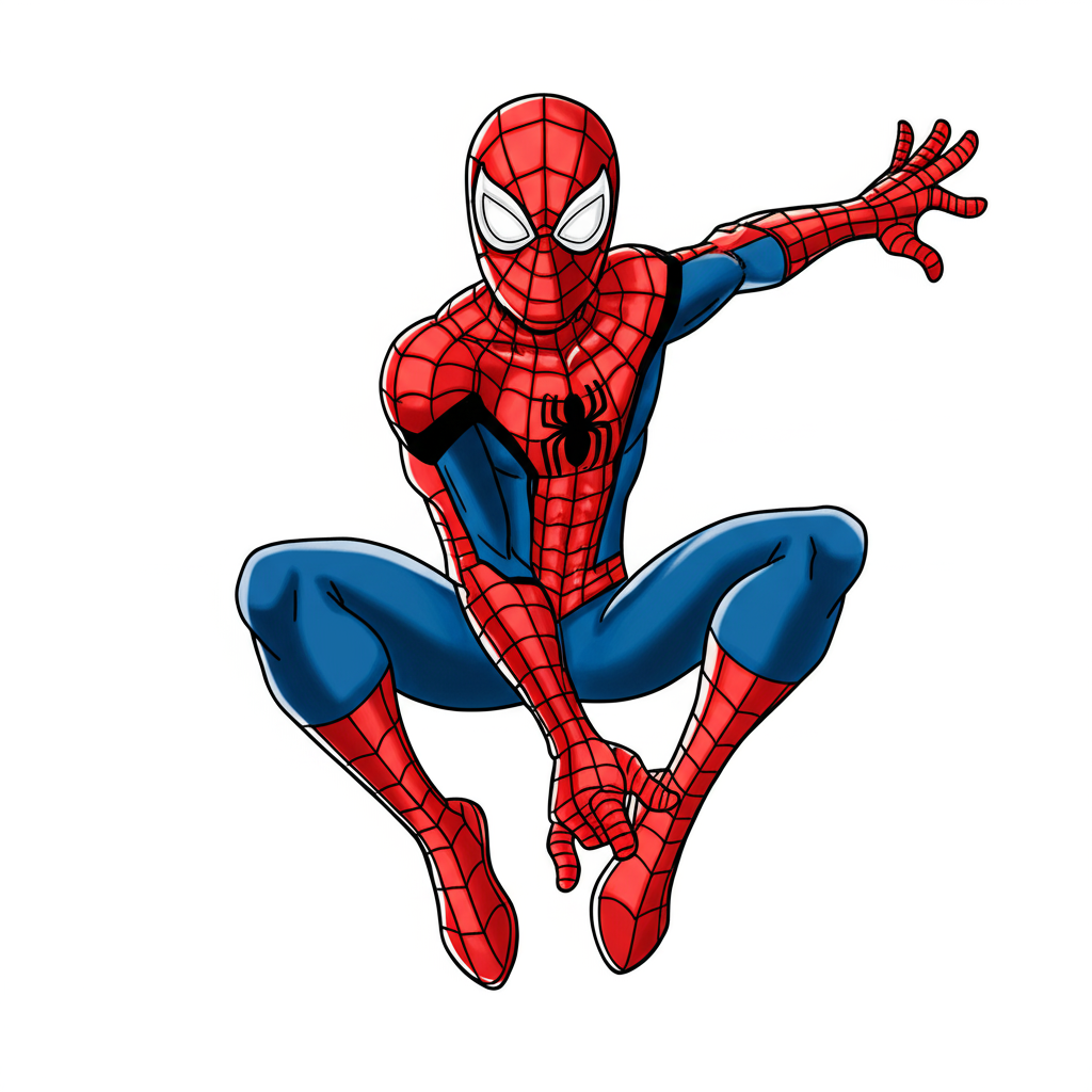 Dynamic Spider-Man Coloring Page - Colored Preview