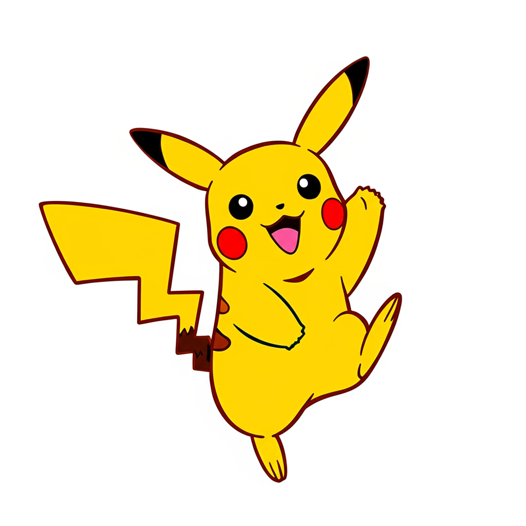 Electrifying Pikachu Coloring Page - Colored Preview