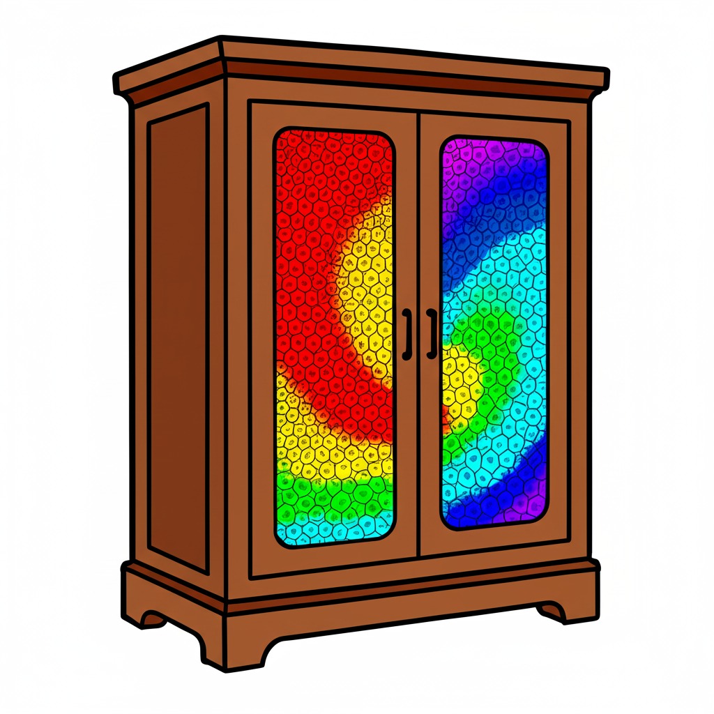Elegant Wardrobe Coloring Page - Colored Preview