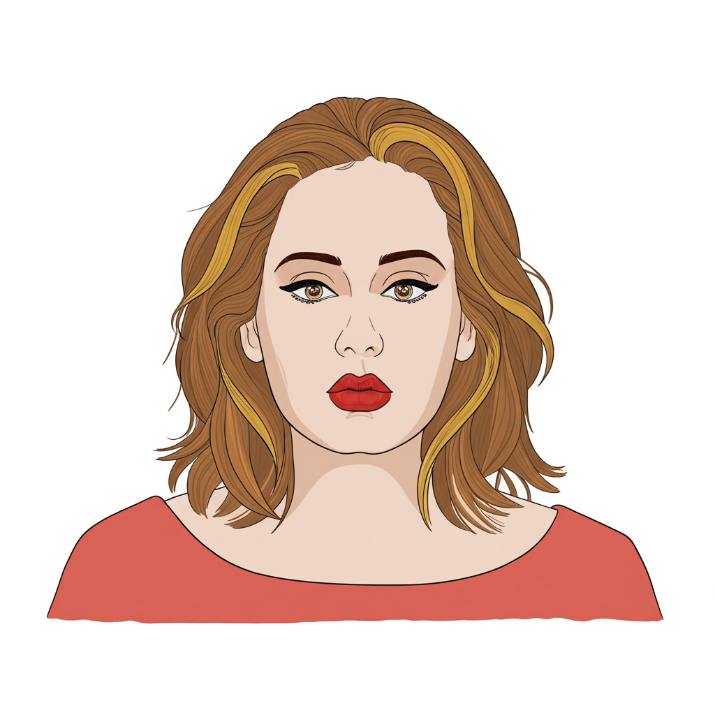 Elegant Woman Portrait Coloring Page - Colored Preview
