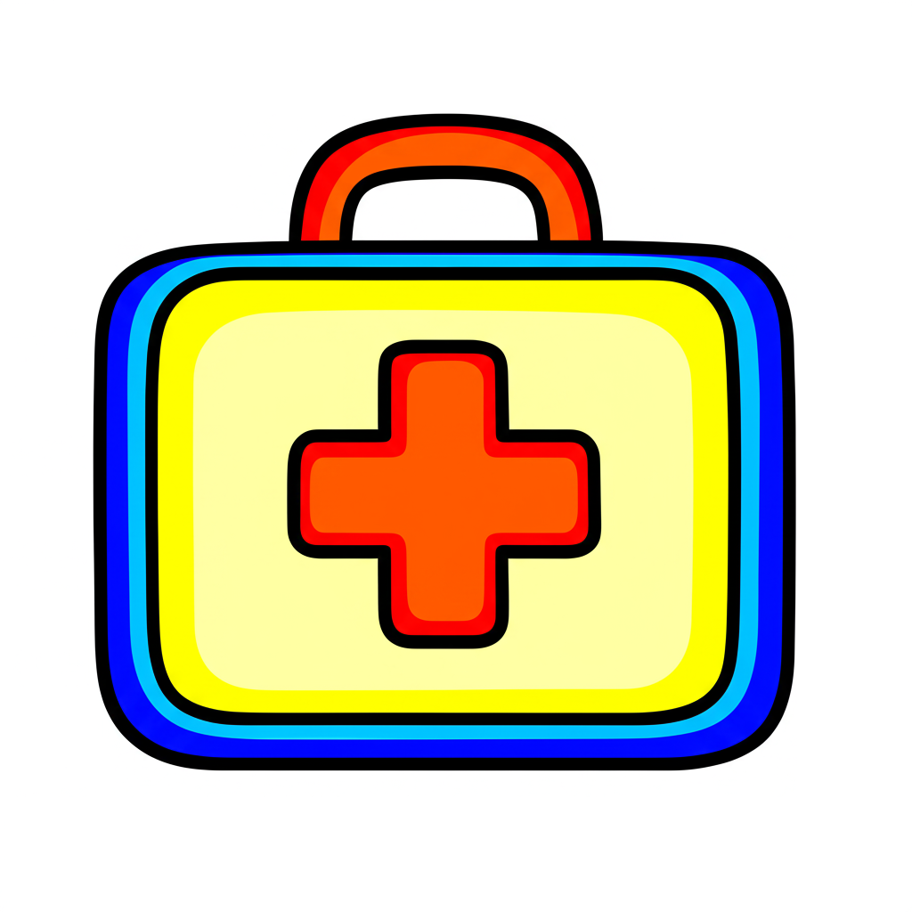 Essential First Aid Kit Coloring Page - Colored Preview