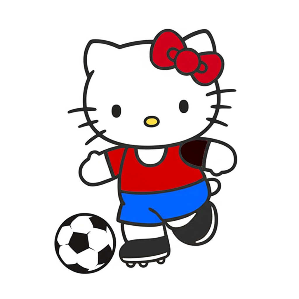 Hello Kitty Soccer Star Coloring Page - Colored Preview