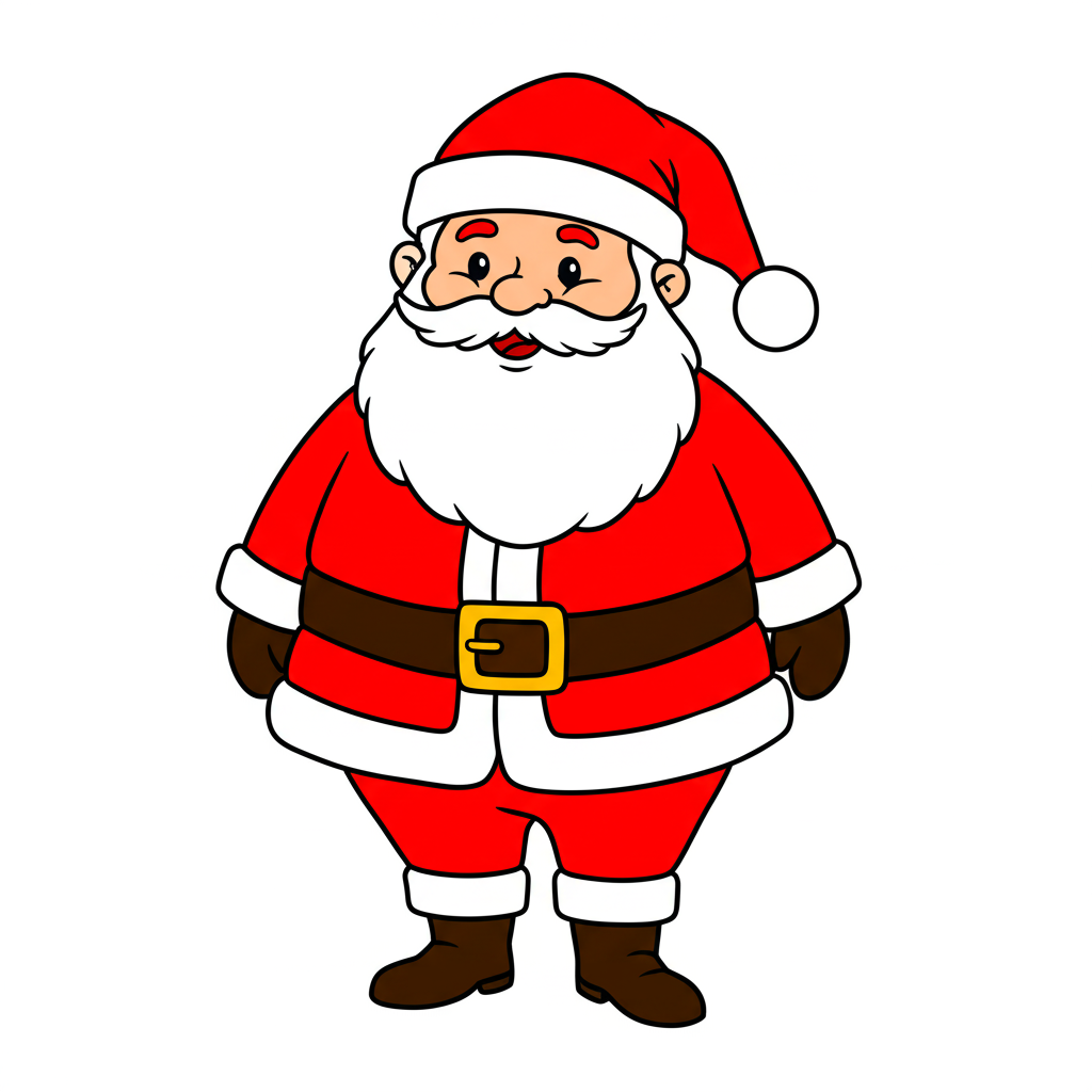 Jolly Santa Claus Coloring Page - Colored Preview
