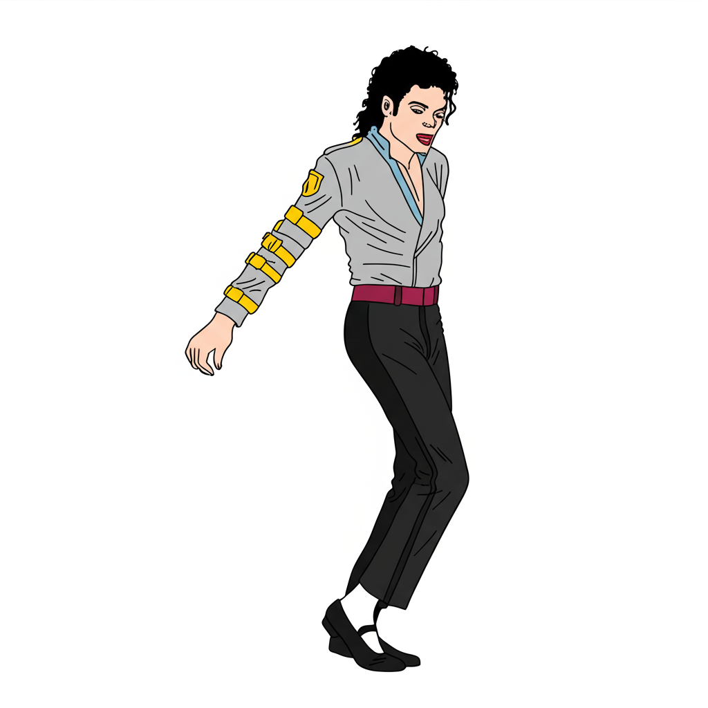 King of Pop Michael Jackson Coloring Page - Colored Preview
