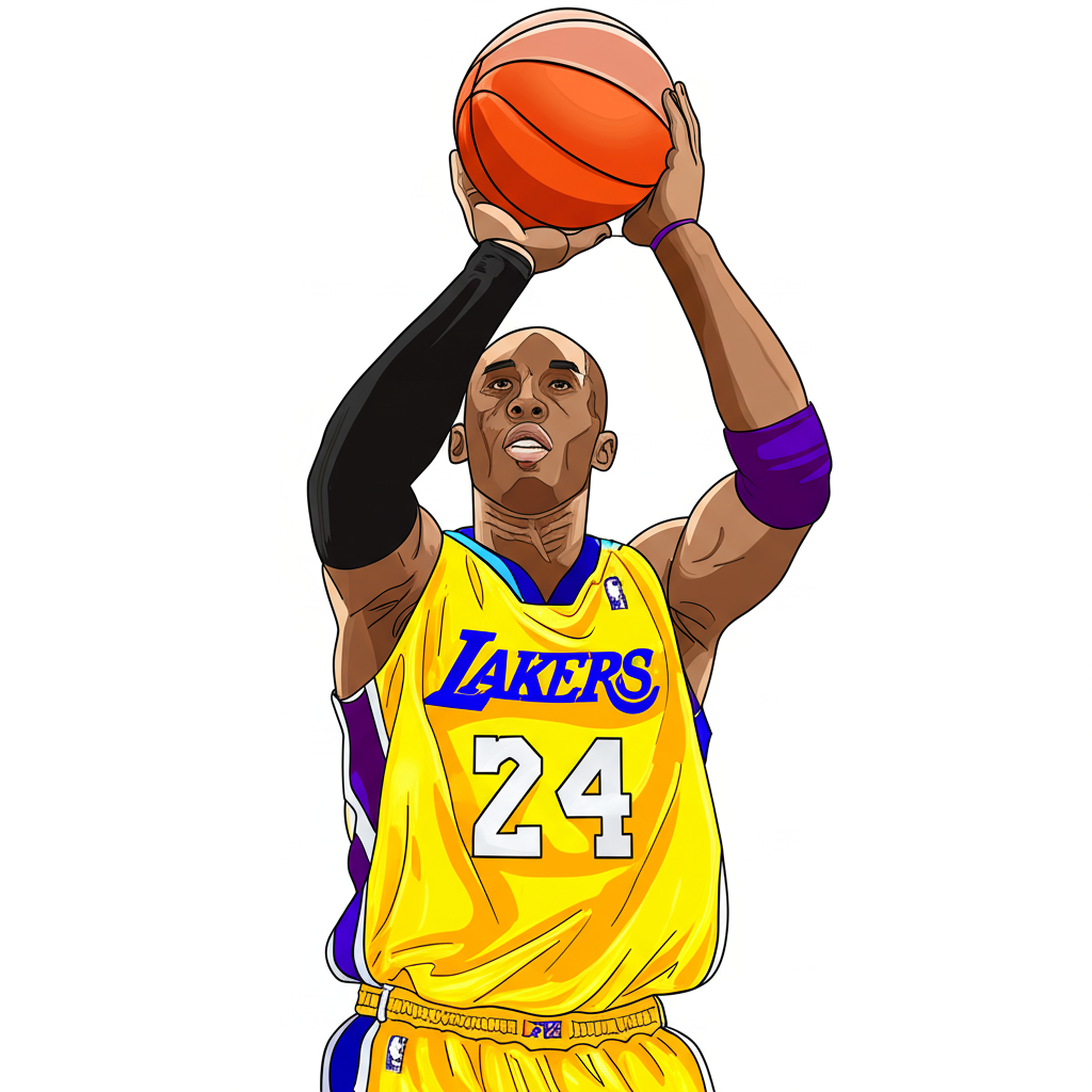 Kobe Bryant Lakers Legend Coloring Page - Colored Preview