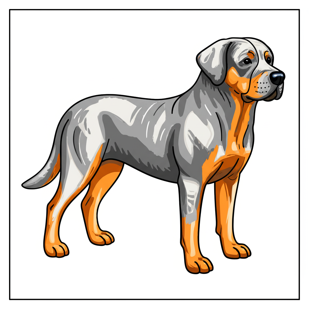 Majestic Mastiff Dog Coloring Page - Colored Preview