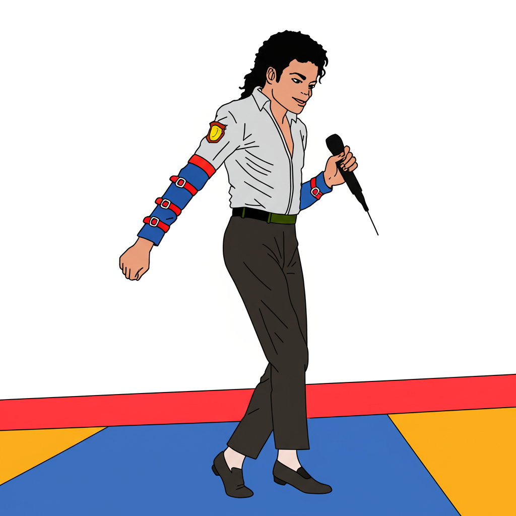 Michael Jackson King of Pop Coloring Page - Colored Preview