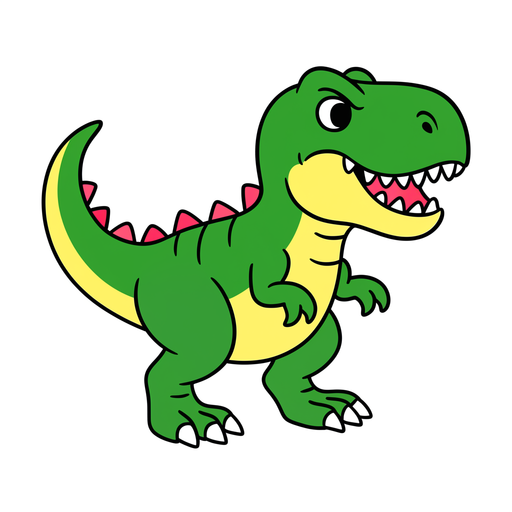 Mighty T-Rex Dinosaur Coloring Page - Colored Preview