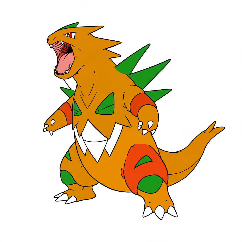Mighty Tyranitar Pokémon Coloring Page - Colored Preview