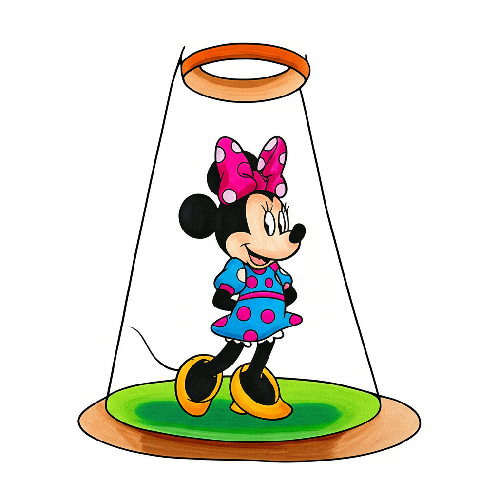 Minnie Mouse Spotlight Coloring Page - Colored Preview