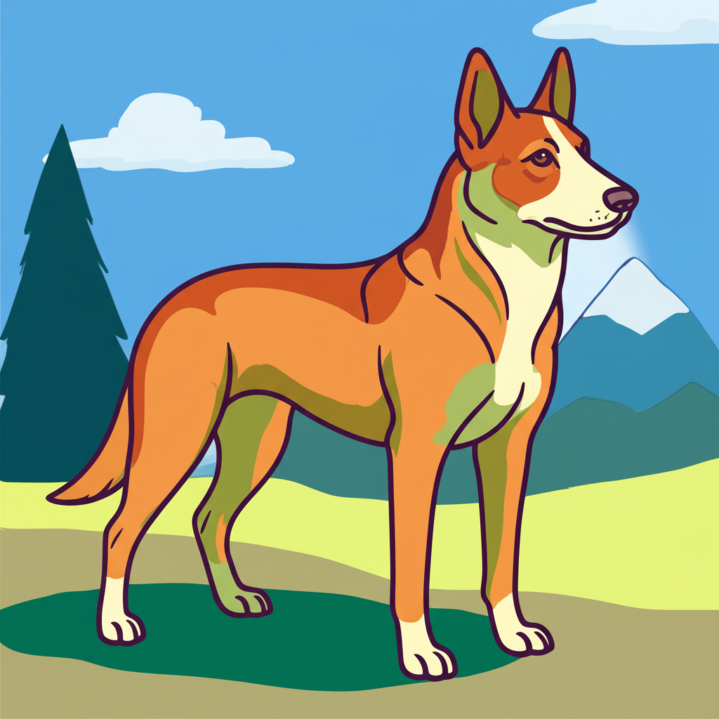 Noble German Shepherd Dog Coloring Page - Colored Preview