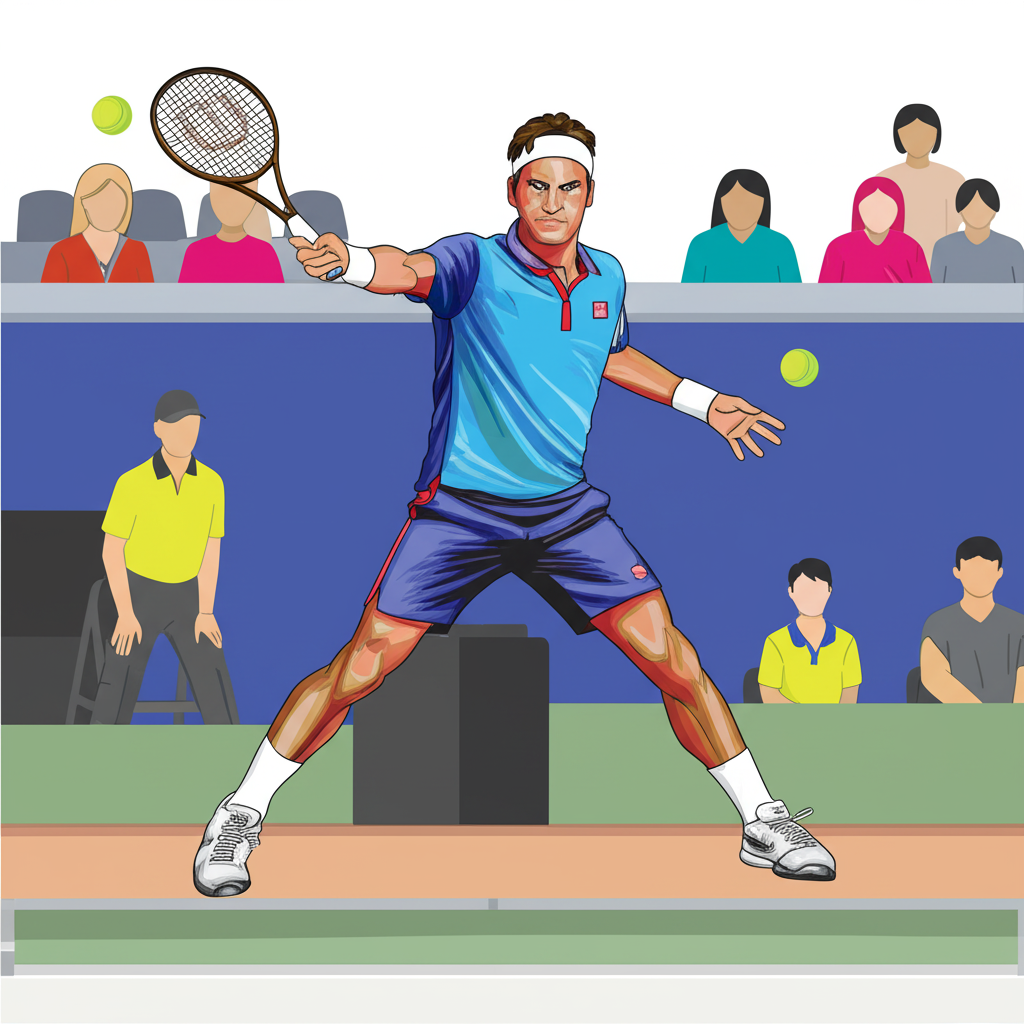 Roger Federer Tennis Legend Coloring Page - Colored Preview