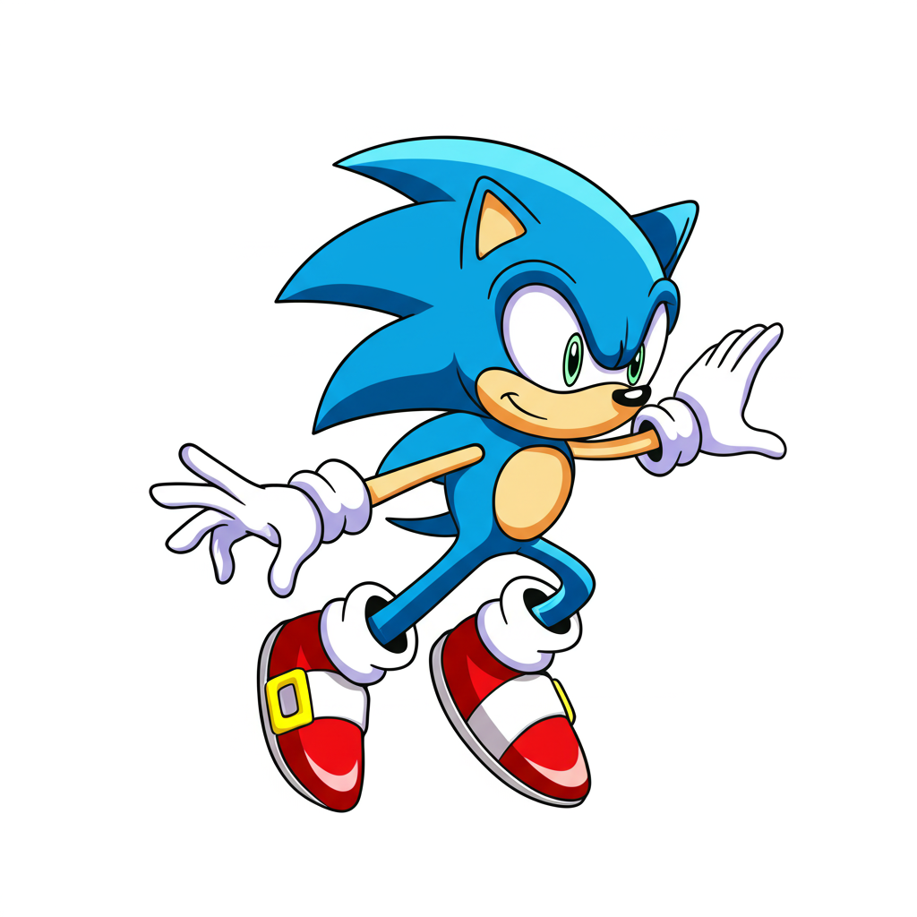Dynamic Sonic the Hedgehog Coloring Page - Colored Preview