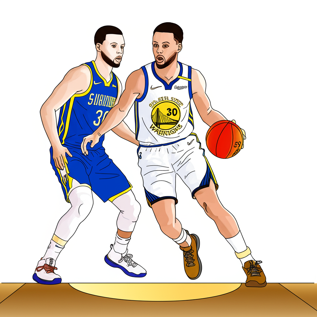 Stephen Curry Dribble Drive Coloring Page - Colored Preview