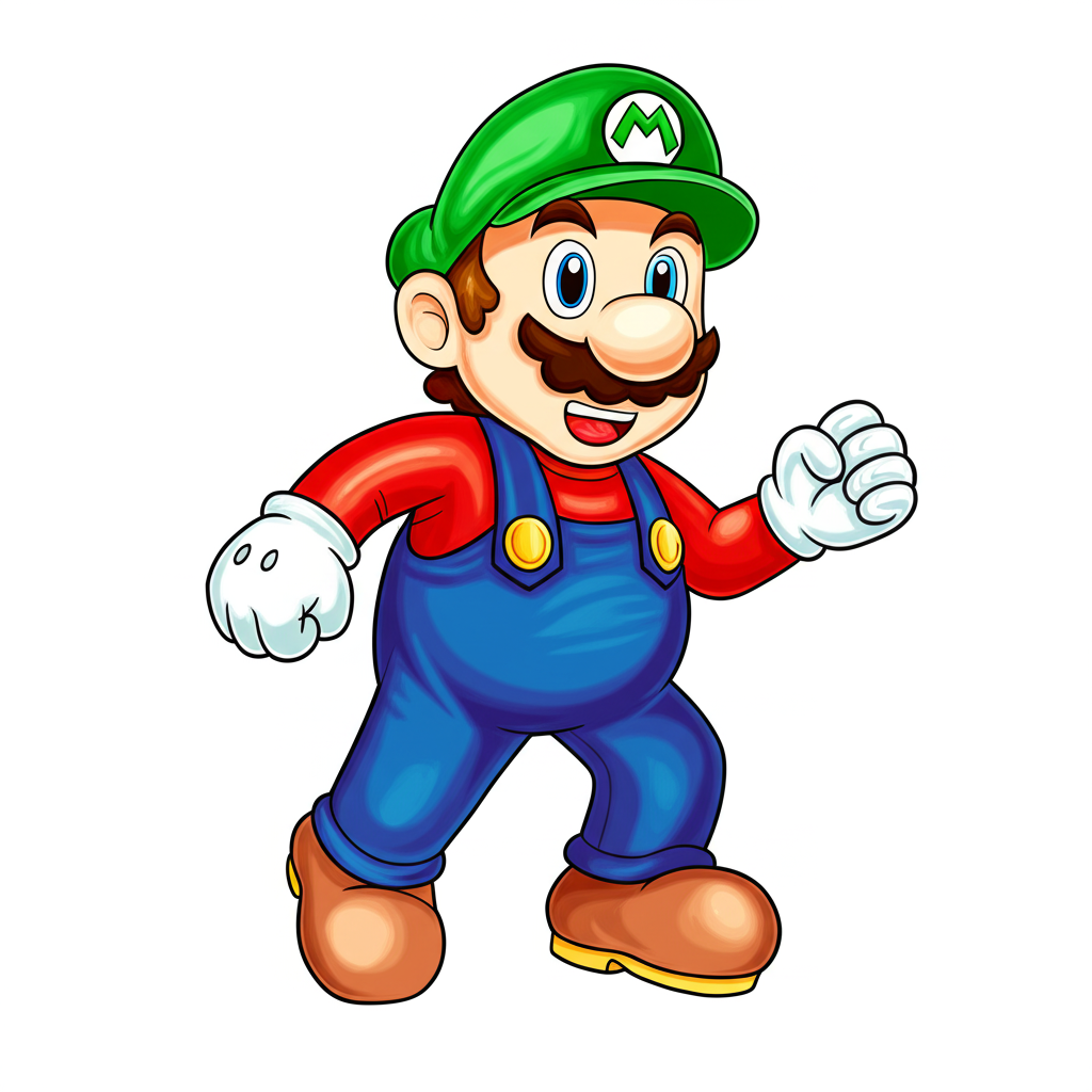 Super Mario Marching Coloring Page - Colored Preview