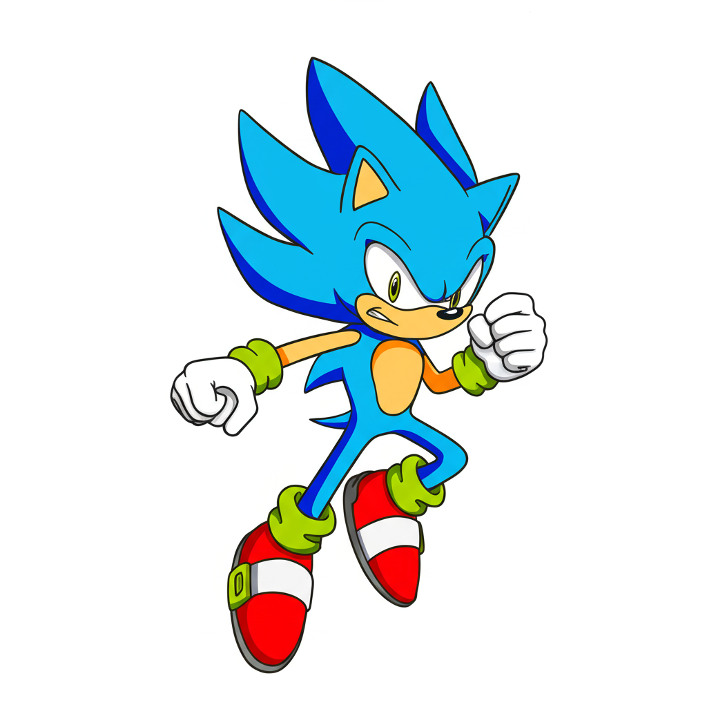 Super Sonic Power-Up Coloring Page - Colored Preview