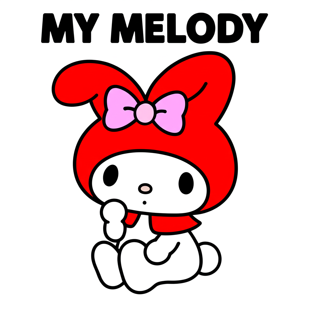 Sweet My Melody Coloring Page - Colored Preview