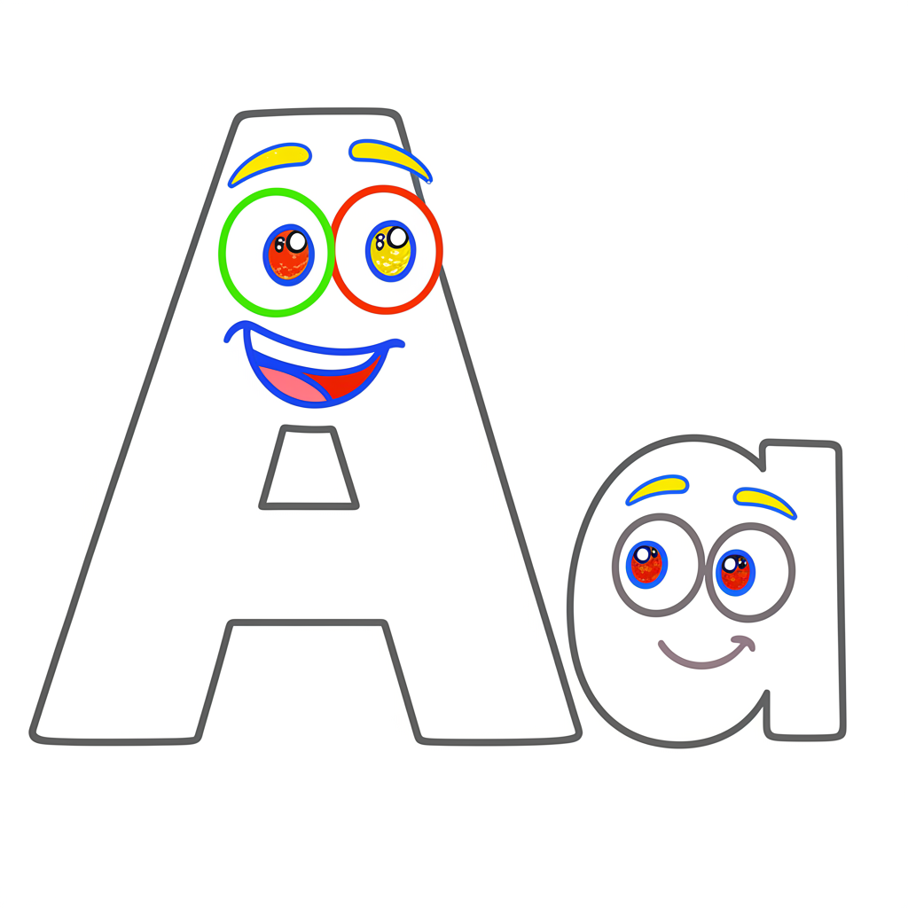 Adorable Alphabet Antics Coloring Page - Colored Preview
