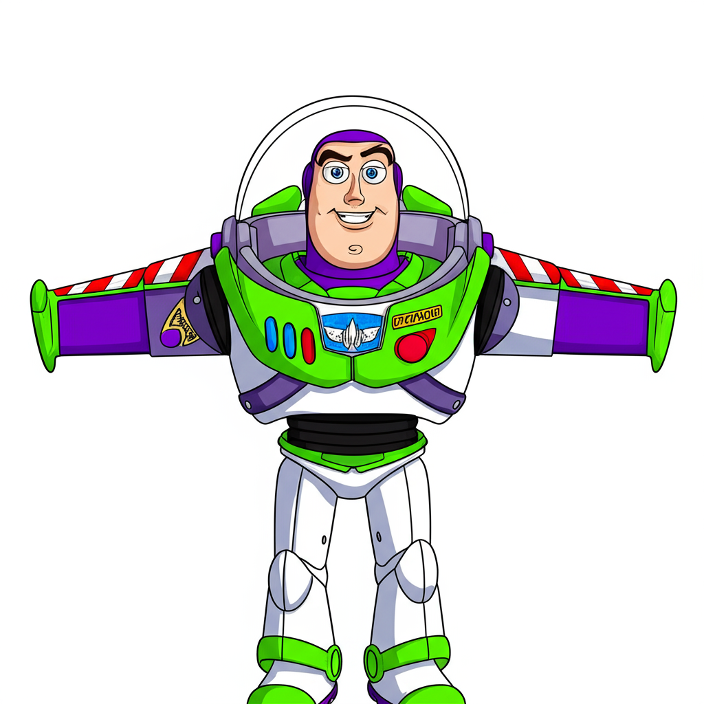 Buzz Lightyear Space Ranger Coloring Page - Colored Preview