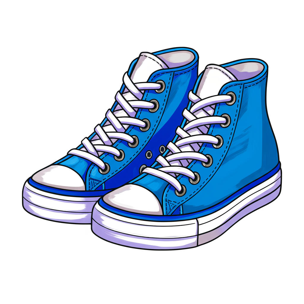 Classic Kicks Color Time Coloring Page - Colored Preview