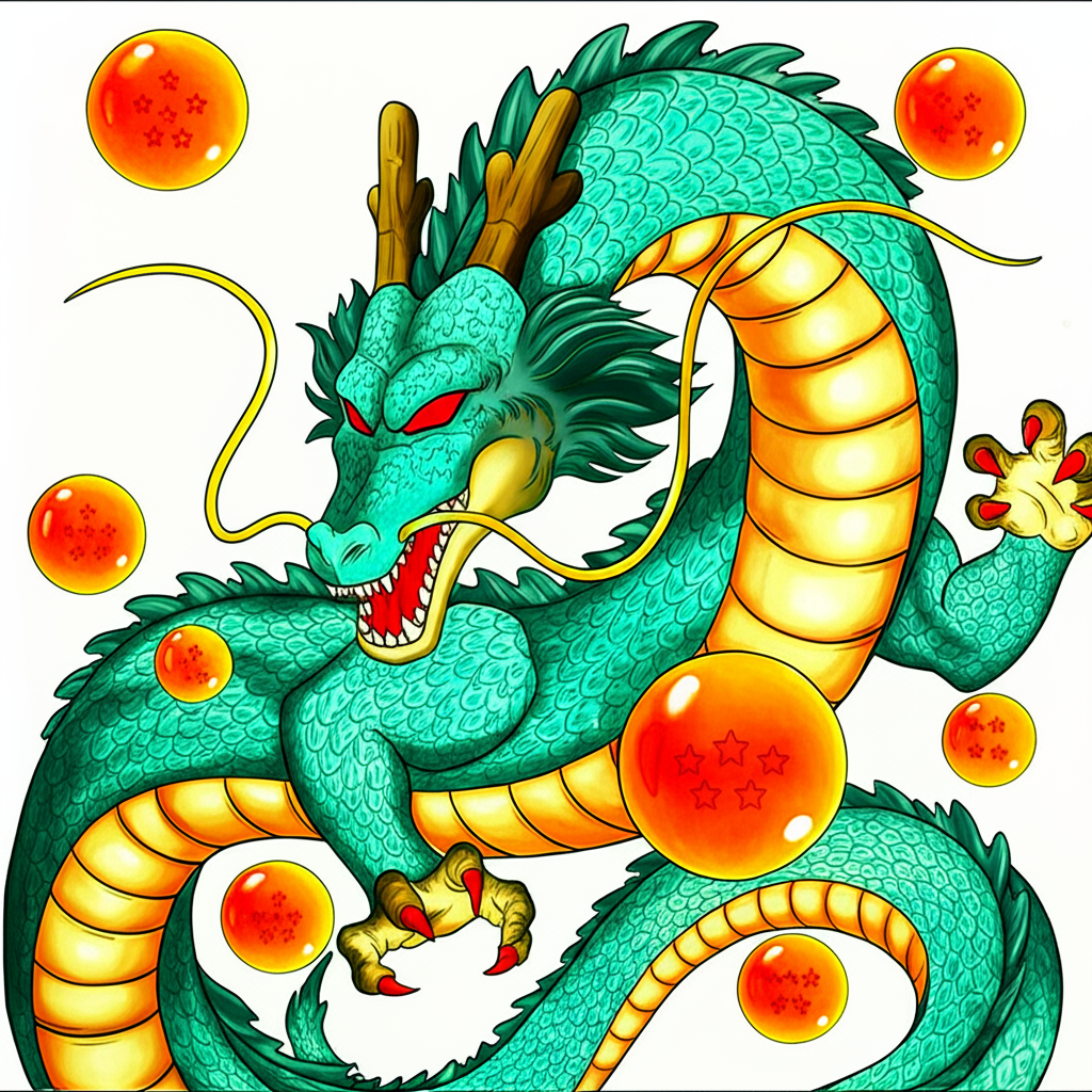 Eternal Dragon Shenron Coloring Page - Colored Preview