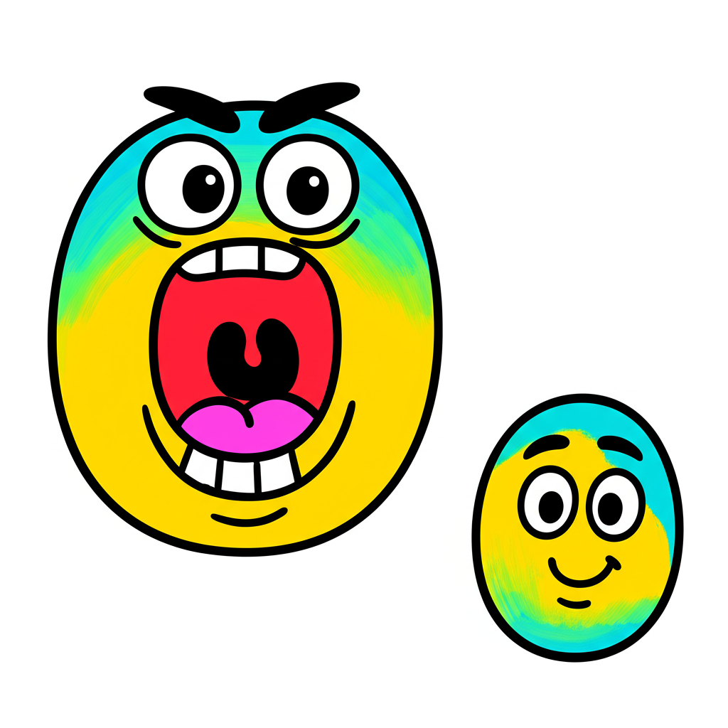 Expressive Emoji Faces Fun Coloring Page - Colored Preview