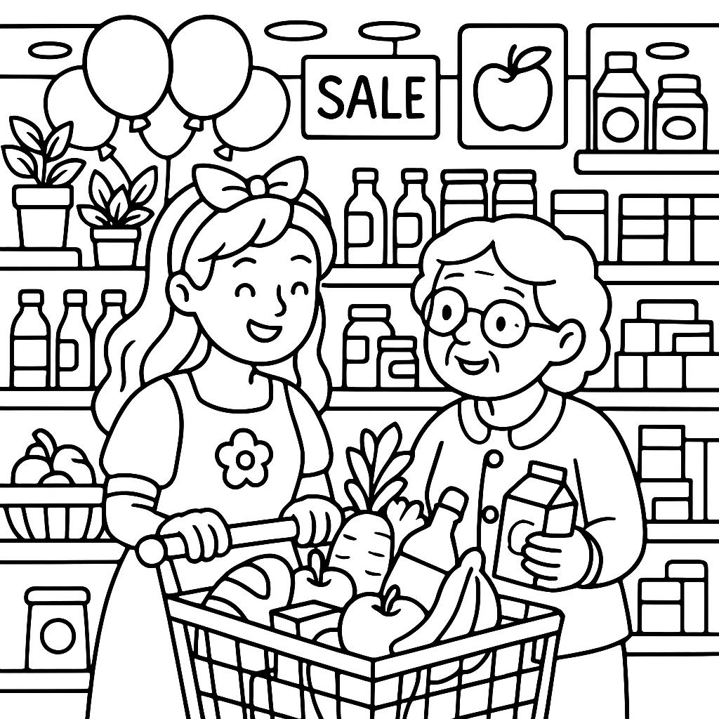 Grandma and Granddaughter's Grocery Trip