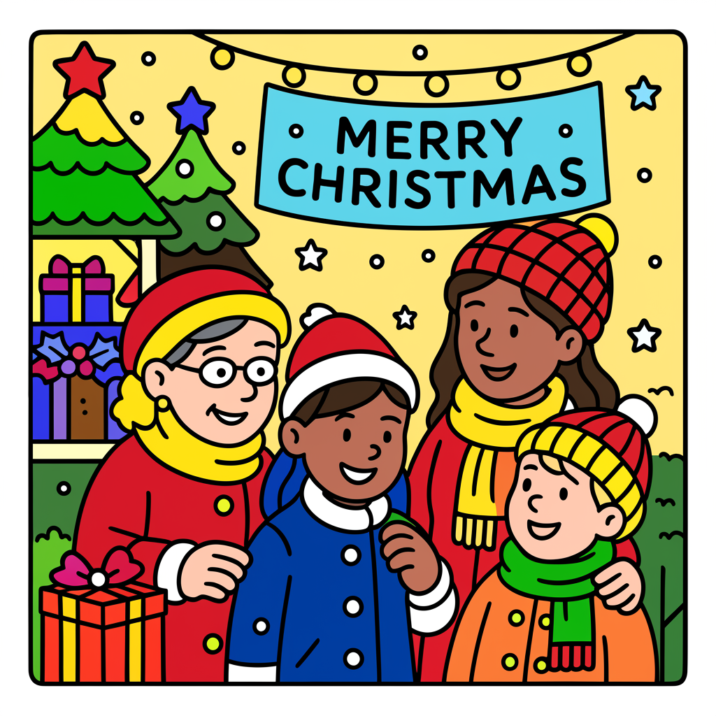 Festive Family Christmas Fun - Colored Preview