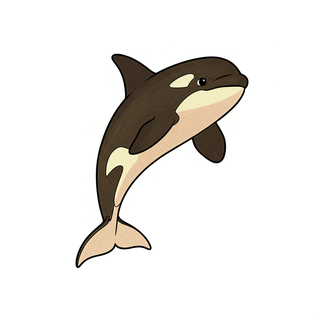 Friendly Leaping Orca Coloring Page - Colored Preview