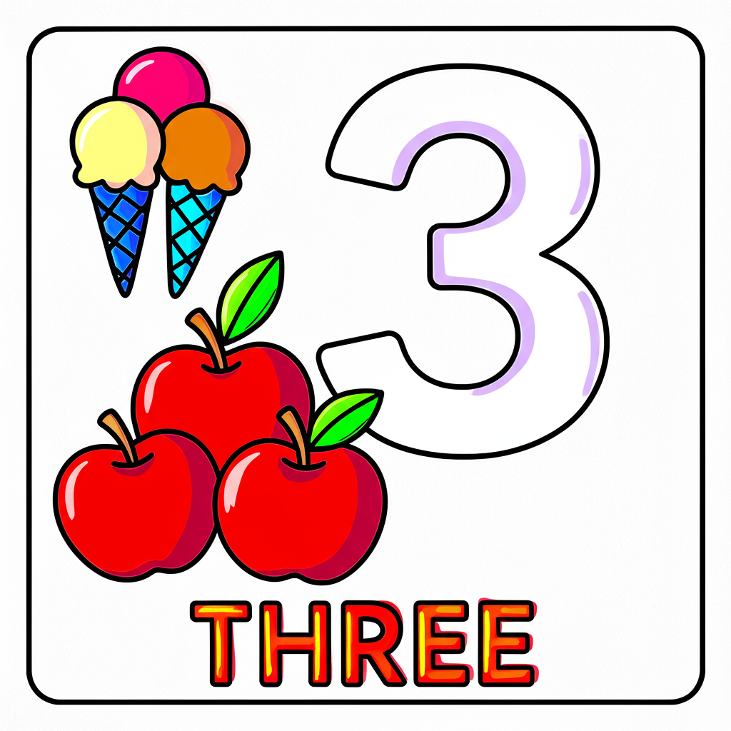 Fun With Counting Treats Coloring Page - Colored Preview