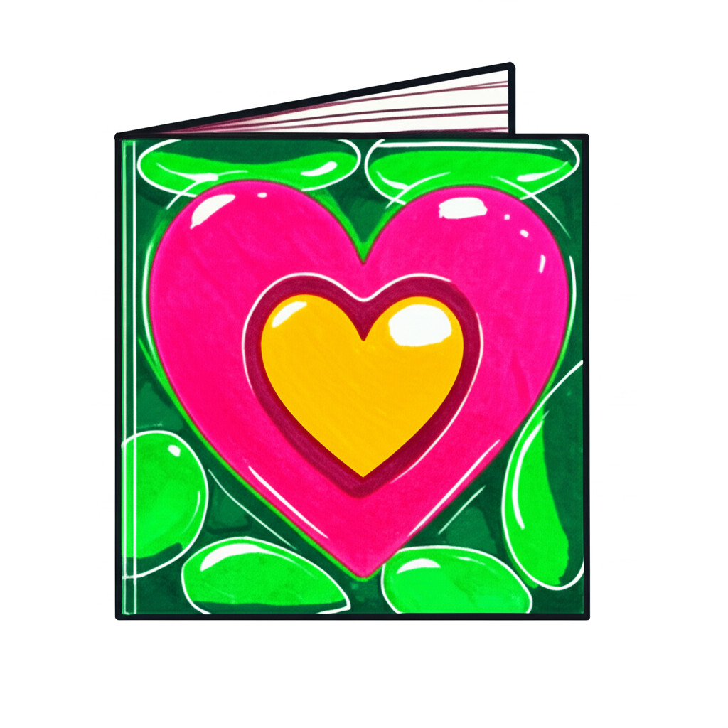 Heartfelt Greeting Card Coloring Page - Colored Preview