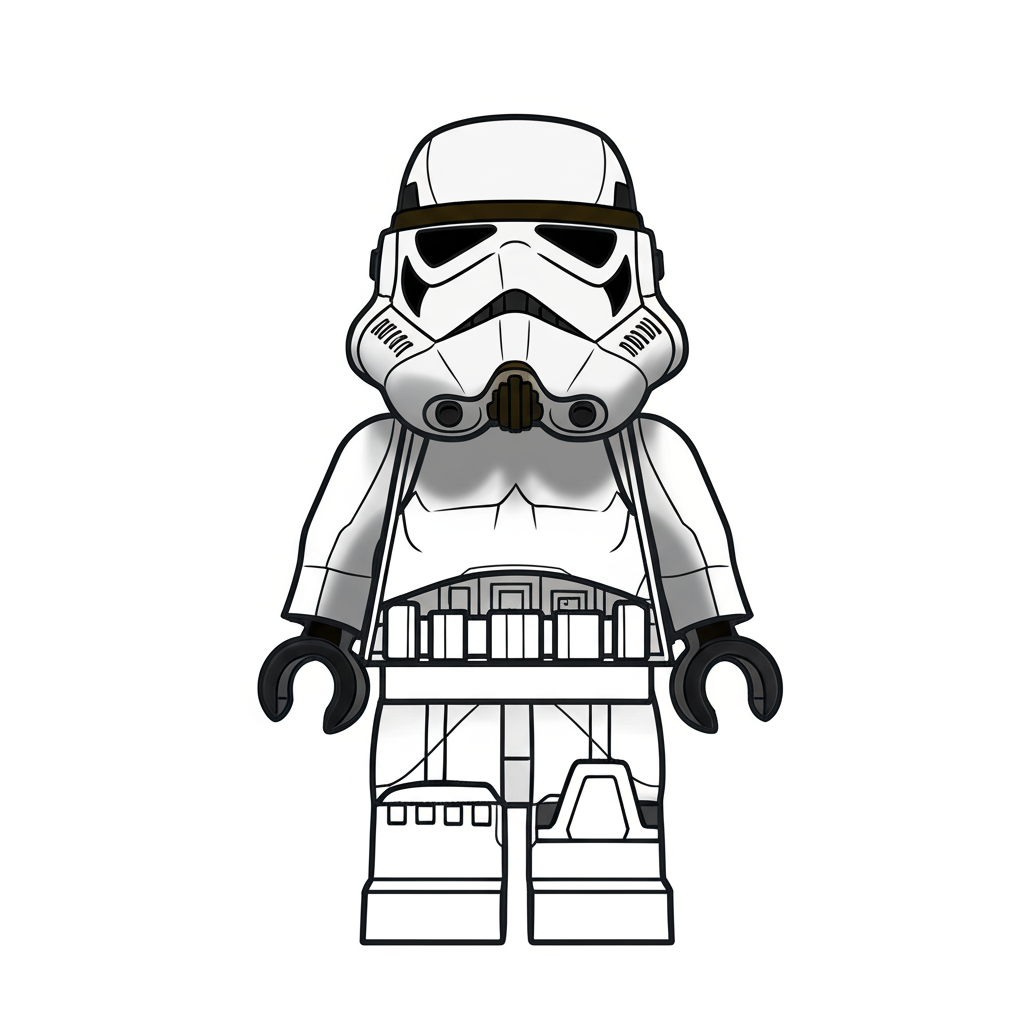 LEGO Stormtrooper Ready for Duty Coloring Page - Colored Preview