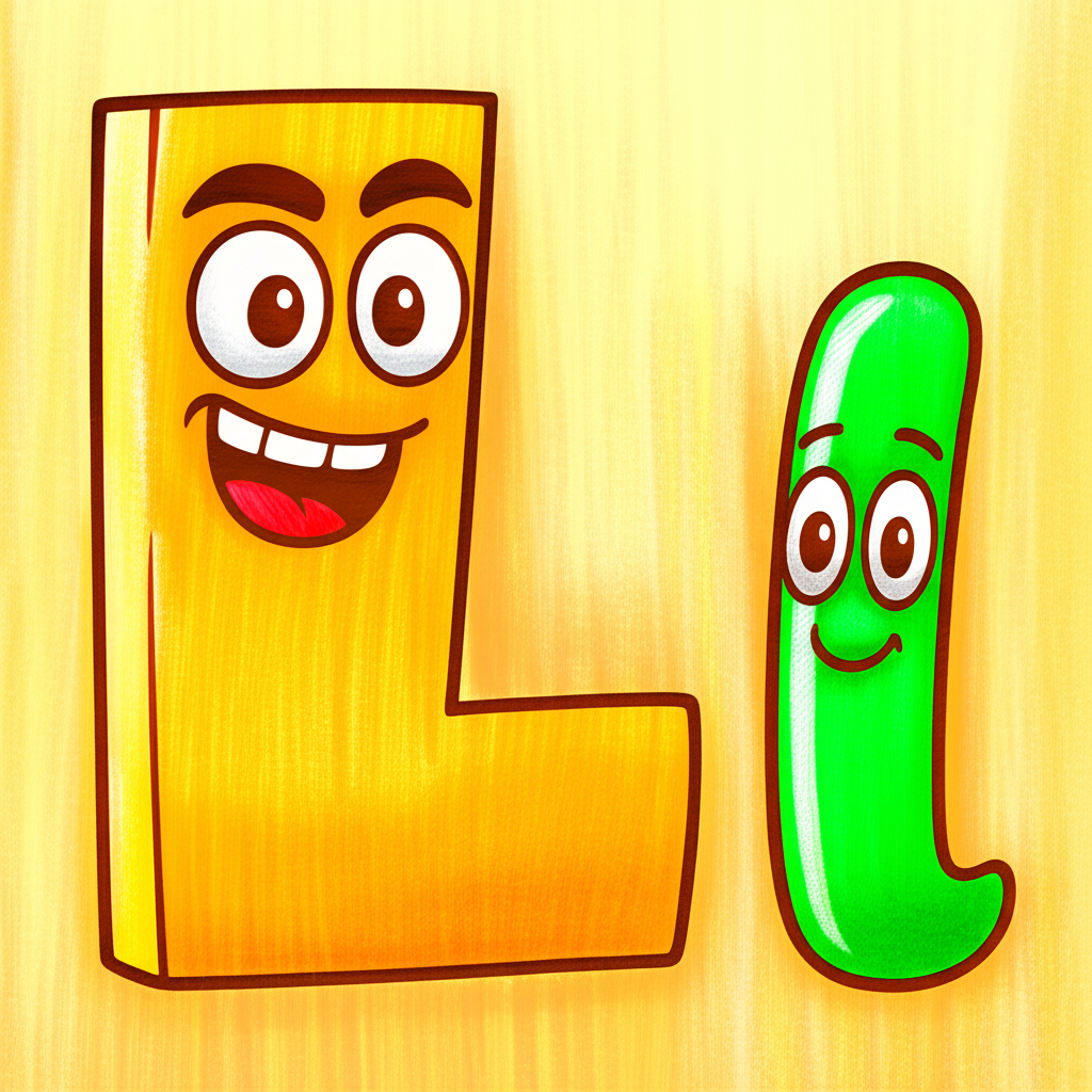 Lovely Letter L Friends Coloring Page - Colored Preview