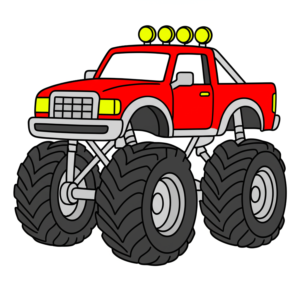Mighty Monster Truck Fun - Colored Preview
