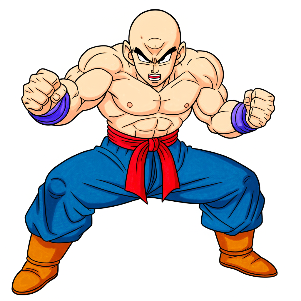 Mighty Tien Shinhan Coloring Page - Colored Preview