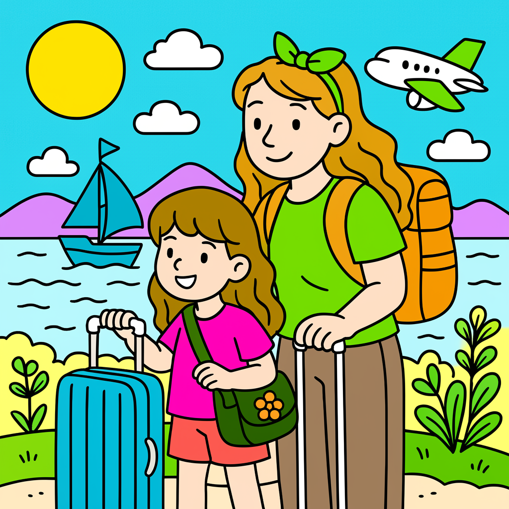Mother Daughter Travel Adventure - Colored Preview