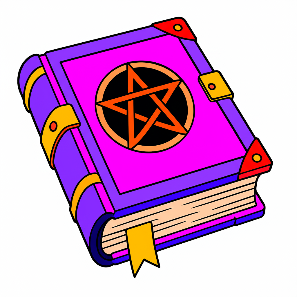 Mystic Spellbook Secrets Coloring Page - Colored Preview