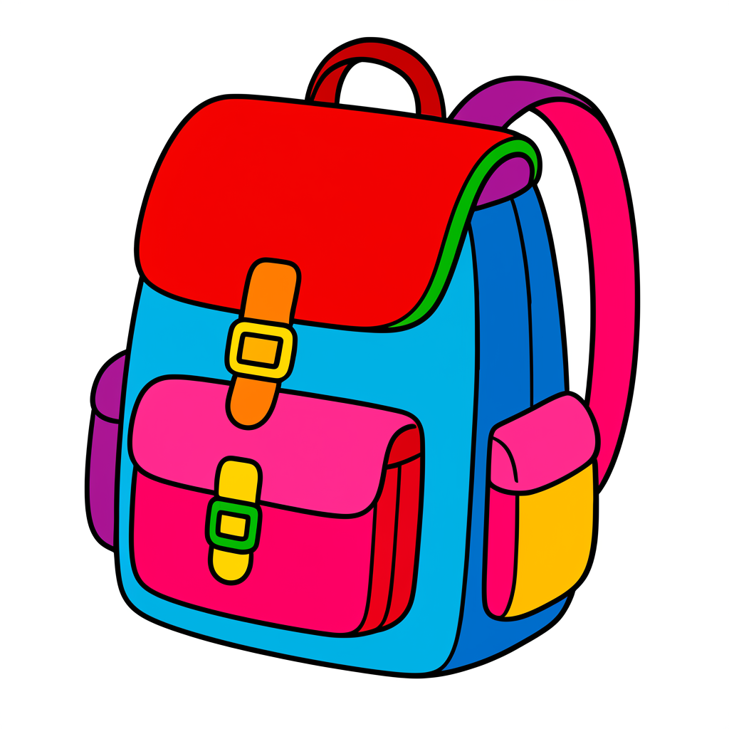 Ready for Adventure Backpack Coloring Page - Colored Preview