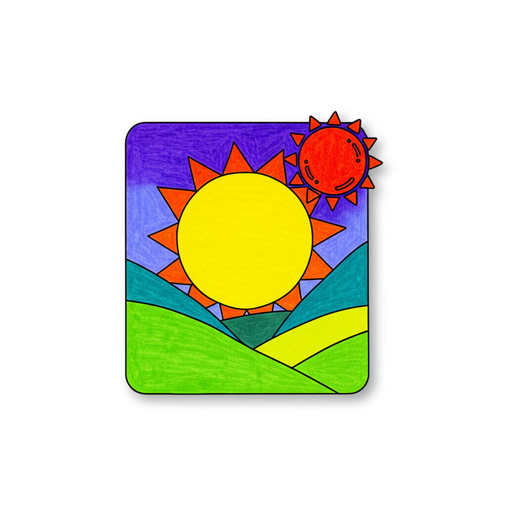 S is for Sun Alphabet Page Coloring Page - Colored Preview