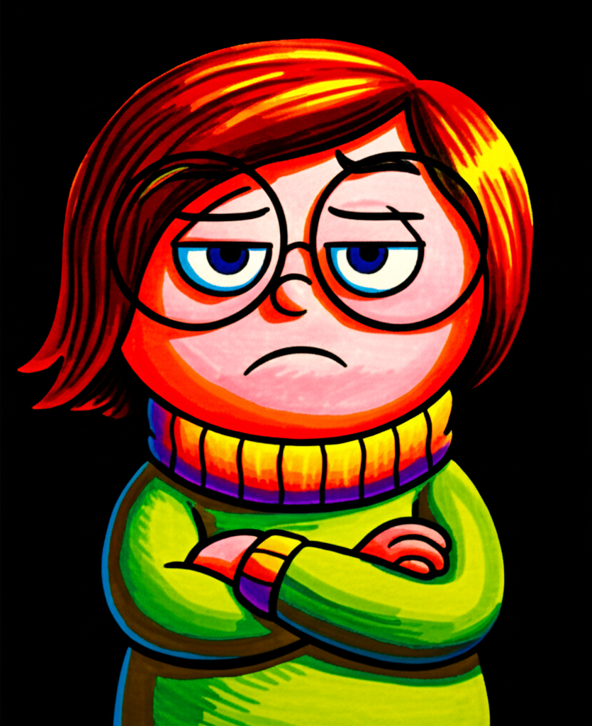 Sadness Feeling Blue Coloring Coloring Page - Colored Preview
