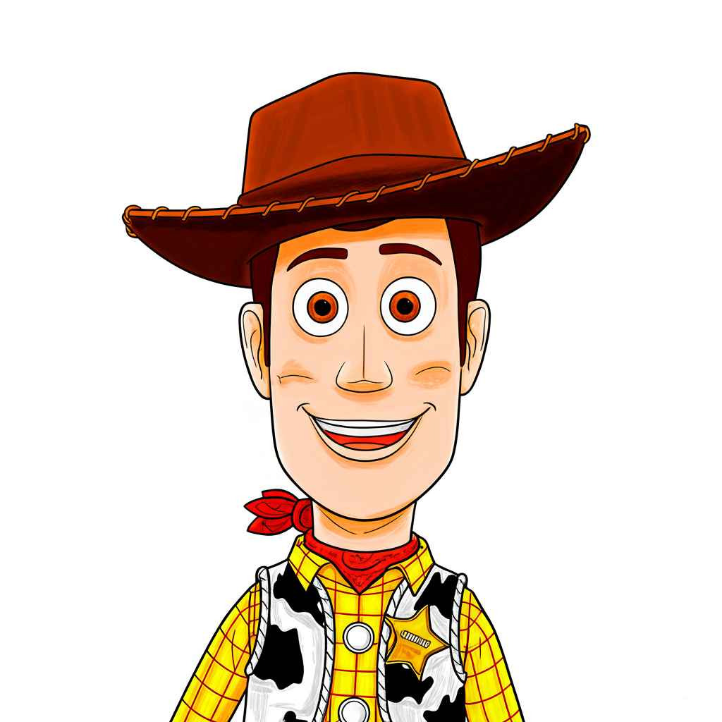 Sheriff Woody Pride Coloring Page - Colored Preview