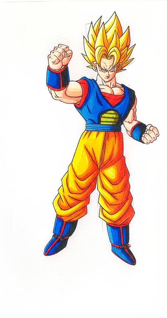 Super Saiyan Warrior Charge Coloring Page - Colored Preview